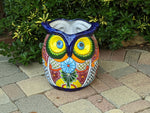 Gorgeous 14" Owl Flower Pot, Talavera Ceramic Planter, Handmade Pottery, Outdoor Garden Decor, Indoor Home Decor, Unique Gift for Birders