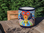 Colorful 12" Round Flower Pot, Talavera Ceramic Planter, Handmade Pottery, Outdoor Garden Decor, Indoor Home Decor, Unique Housewarming Gift