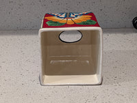 Tissue Holder, Blue & White Tissue Cover, Square Tissue Box Holder, Ceramic Talavera Pottery, Handmade in Mexico, 6" Tall