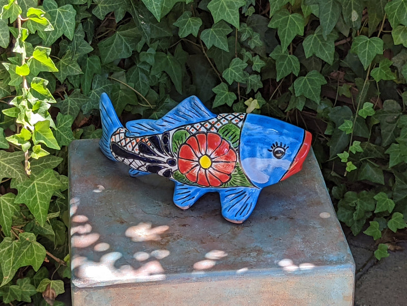 Ceramic Fish, Talavera Pottery, Handmade in Mexico, Fish Home Decor, Garden or Porch Decor, Yard Art, Unique Gift for Fish Lovers