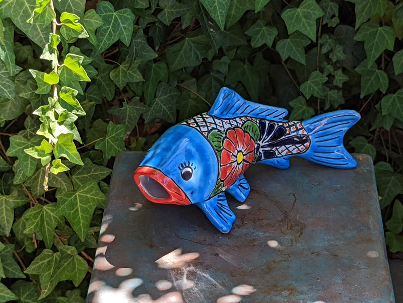 Ceramic Fish, Talavera Pottery, Handmade in Mexico, Fish Home Decor, Garden or Porch Decor, Yard Art, Unique Gift for Fish Lovers