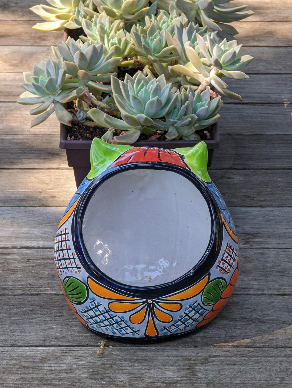 Owl Flower Pot, Ceramic Planter, Handmade Talavera Pottery, Outdoor Garden Decor, Indoor Planter Home Decor, Unique Gift for Birders