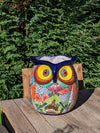 Gorgeous 14" Owl Flower Pot, Talavera Ceramic Planter, Handmade Pottery, Outdoor Garden Decor, Indoor Home Decor, Unique Gift for Birders