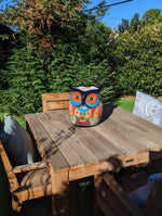 Gorgeous 14" Owl Flower Pot, Talavera Ceramic Planter, Handmade Pottery, Outdoor Garden Decor, Indoor Home Decor, Unique Gift for Birders