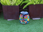 Gorgeous 14" Owl Flower Pot, Talavera Ceramic Planter, Handmade Pottery, Outdoor Garden Decor, Indoor Home Decor, Unique Gift for Birders