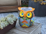 Gorgeous 14" Owl Flower Pot, Talavera Ceramic Planter, Handmade Pottery, Outdoor Garden Decor, Indoor Home Decor, Unique Gift for Birders