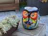 Gorgeous 14" Owl Flower Pot, Talavera Ceramic Planter, Handmade Pottery, Outdoor Garden Decor, Indoor Home Decor, Unique Gift for Birders