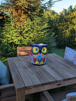 Gorgeous 14" Owl Flower Pot, Talavera Ceramic Planter, Handmade Pottery, Outdoor Garden Decor, Indoor Home Decor, Unique Gift for Birders