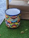 Colorful 12" Round Flower Pot, Talavera Ceramic Planter, Handmade Pottery, Outdoor Garden Decor, Indoor Home Decor, Unique Housewarming Gift