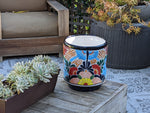 Colorful 12" Round Flower Pot, Talavera Ceramic Planter, Handmade Pottery, Outdoor Garden Decor, Indoor Home Decor, Unique Housewarming Gift