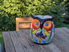 Gorgeous 14" Owl Flower Pot, Talavera Ceramic Planter, Handmade Pottery, Outdoor Garden Decor, Indoor Home Decor, Unique Gift for Birders