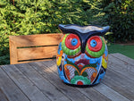 Gorgeous 14" Owl Flower Pot, Talavera Ceramic Planter, Handmade Pottery, Outdoor Garden Decor, Indoor Home Decor, Unique Gift for Birders