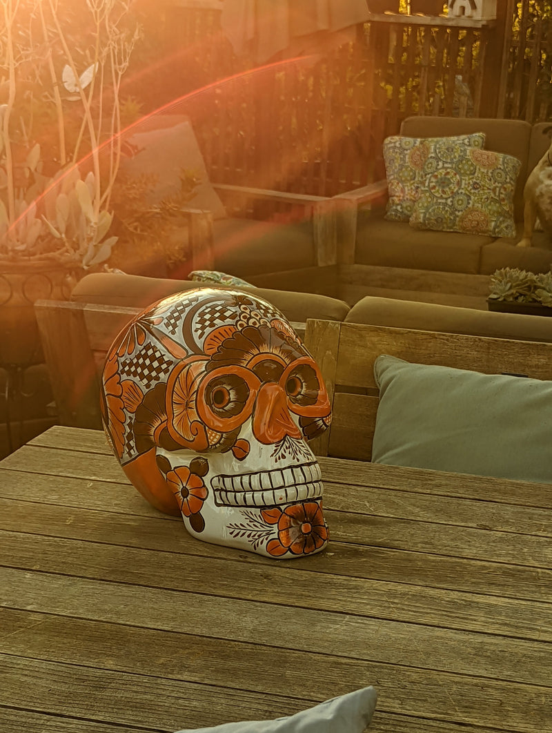 Colorful Skull Decor, Talavera Pottery, Ceramic Skull Art, Decorative Skull Head, Day of the Dead, Largest Size, Halloween Party Decoration