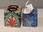 Tissue Holder, Blue & White Tissue Cover, Square Tissue Box Holder, Ceramic Talavera Pottery, Handmade in Mexico, 6" Tall