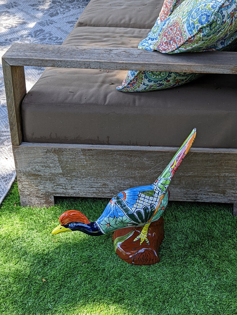 Roadrunner Garden Art, Outdoor Yard Decor, Home Decor or Patio Decor, Mexican Talavera Roadrunner Decoration for Your Home or Yard