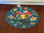 Mayan Art Textile Wall Hanging, Cool Hooked Rug, Vibrant Round Tapestry, Handmade Authentic Rug - Recycled Textiles by Maya Guatemalan Women