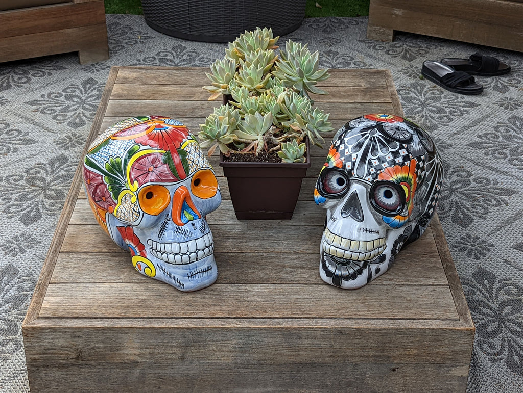 Colorful Skull Decor, Talavera Pottery, Ceramic Skull Art, Decorative Skull Head, Day of the Dead, Largest Size, Halloween Party Decoration