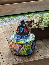 Pumpkin Halloween Decor, Indoor Halloween Party Decor or Outdoor Fall Garden Decor for Trick or Treat, Handmade Mexican Talavera Pottery