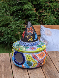 Pumpkin Halloween Decor, Indoor Halloween Party Decor or Outdoor Fall Garden Decor for Trick or Treat, Handmade Mexican Talavera Pottery