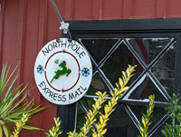 Holiday Decor Christmas Sign, Christmas Yard Art, Rustic Metal Outdoor Christmas Decoration, Country Christmas Farmhouse Decor, North Pole