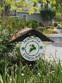 Holiday Decor Christmas Sign, Christmas Yard Art, Rustic Metal Outdoor Christmas Decoration, Country Christmas Farmhouse Decor, North Pole