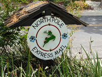 Holiday Decor Christmas Sign, Christmas Yard Art, Rustic Metal Outdoor Christmas Decoration, Country Christmas Farmhouse Decor, North Pole