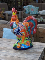 Rooster Statue Kitchen Decor, Talavera Pottery, Mexican Home Decor, Handmade Rooster Figurine, Indoor Outdoor, Large Decorative Rooster