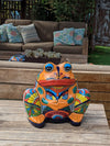 Frog Flower Pot, Colorful Ceramic Planter, Talavera Pottery, Indoor Outdoor Planter, Talavera Pot, Mexican Planter, Handmade Frog Pot, Large