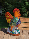 Rooster Statue Kitchen Decor, Talavera Pottery, Mexican Home Decor, Handmade Rooster Figurine, Indoor Outdoor, Large Decorative Rooster