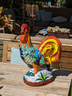 Rooster Statue Kitchen Decor, Talavera Pottery, Mexican Home Decor, Handmade Rooster Figurine, Indoor Outdoor, Large Decorative Rooster