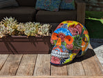 Halloween Decor, Ceramic Skull Art, Talavera Pottery, Porch or Party or Table Decor for Halloween, Day of the Dead, Largest Size 12" Tall