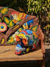 Halloween Decor, Ceramic Skull Art, Talavera Pottery, Porch or Party or Table Decor for Halloween, Day of the Dead, Largest Size 12" Tall