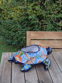 Turtle Planter, Talavera Pottery, Mexican Turtle Pot, Succulent Flower Pot, Ceramic Flower Pot, Painted Flower Pot, Mexican Garden Decor