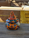 Pumpkin Halloween Talavera Pottery, Decorative Pumpkin, Handmade Mexican Talavera Art, Fall Garden Decor, Talavera Halloween Decor, Small