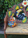 Pumpkin Halloween Talavera Pottery, Decorative Pumpkin, Handmade Mexican Talavera Art, Fall Garden Decor, Talavera Halloween Decor, Small