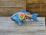 Ceramic Koi Fish, Talavera Pottery, Handmade in Mexico, Fish Figurine Home Decor, Garden or Porch Decor, Yard Art, Gift for Fish Lovers