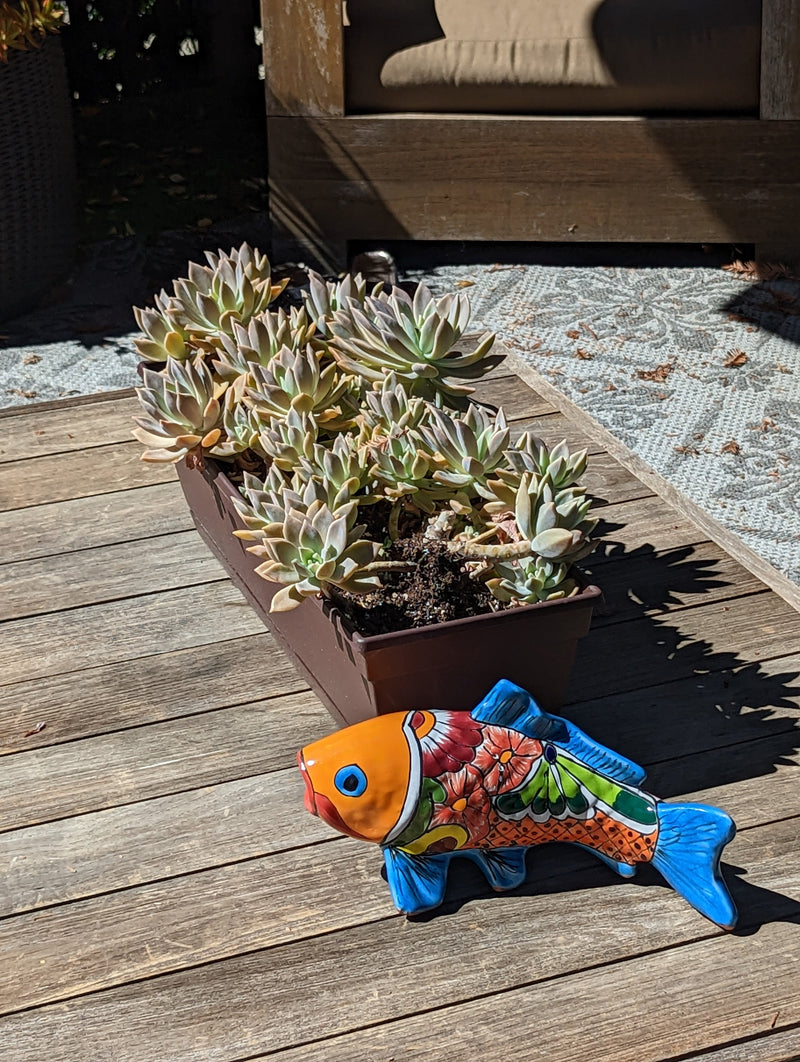 Ceramic Koi Fish, Talavera Pottery, Handmade in Mexico, Fish Figurine Home Decor, Garden or Porch Decor, Fish Yard Art, Gift for Fish Lovers