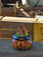 Pumpkin Halloween Talavera Pottery, Decorative Pumpkin, Handmade Mexican Talavera Art, Fall Garden Decor, Talavera Halloween Decor, Small