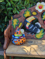 Pumpkin Halloween Talavera Pottery, Decorative Pumpkin, Handmade Mexican Talavera Art, Fall Garden Decor, Talavera Halloween Decor, Small