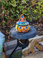 Pumpkin Halloween Talavera Pottery, Decorative Pumpkin, Handmade Mexican Talavera Art, Fall Garden Decor, Talavera Halloween Decor, Small