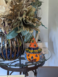 Pumpkin Halloween Talavera Pottery, Decorative Pumpkin, Handmade Mexican Talavera Art, Fall Garden Decor, Talavera Halloween Decor, Small