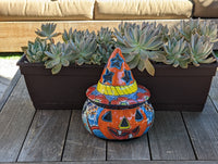 Pumpkin Halloween Talavera Pottery, Decorative Pumpkin, Handmade Mexican Talavera Art, Fall Garden Decor, Talavera Halloween Decor, Small