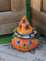 Pumpkin Halloween Talavera Pottery, Decorative Pumpkin, Handmade Mexican Talavera Art, Fall Garden Decor, Talavera Halloween Decor, Small