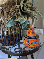 Pumpkin Halloween Talavera Pottery, Decorative Pumpkin, Handmade Mexican Talavera Art, Fall Garden Decor, Talavera Halloween Decor, Small