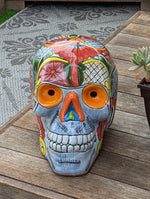 Colorful Skull Decor, Talavera Pottery, Ceramic Skull Art, Decorative Skull Head, Day of the Dead, Largest Size, Halloween Party Decoration