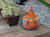 Pumpkin Halloween Decor, Indoor Halloween Party Decor or Outdoor Fall Garden Decor for Trick or Treat, Handmade Mexican Talavera Pottery