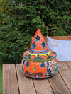 Pumpkin Halloween Decor, Indoor Halloween Party Decor or Outdoor Fall Garden Decor for Trick or Treat, Handmade Mexican Talavera Pottery