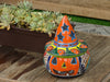 Pumpkin Halloween Decor, Indoor Halloween Party Decor or Outdoor Fall Garden Decor for Trick or Treat, Handmade Mexican Talavera Pottery