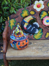 Pumpkin Halloween Talavera Pottery, Decorative Pumpkin, Handmade Mexican Talavera Art, Fall Garden Decor, Talavera Halloween Decor, Large