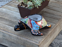 Mexican Turtle Planter, Planter Pot Outdoor Indoor, Talavera Pottery, Handmade Mexican Garden Decor, Yard Decor, Garden Planter, Home Decor